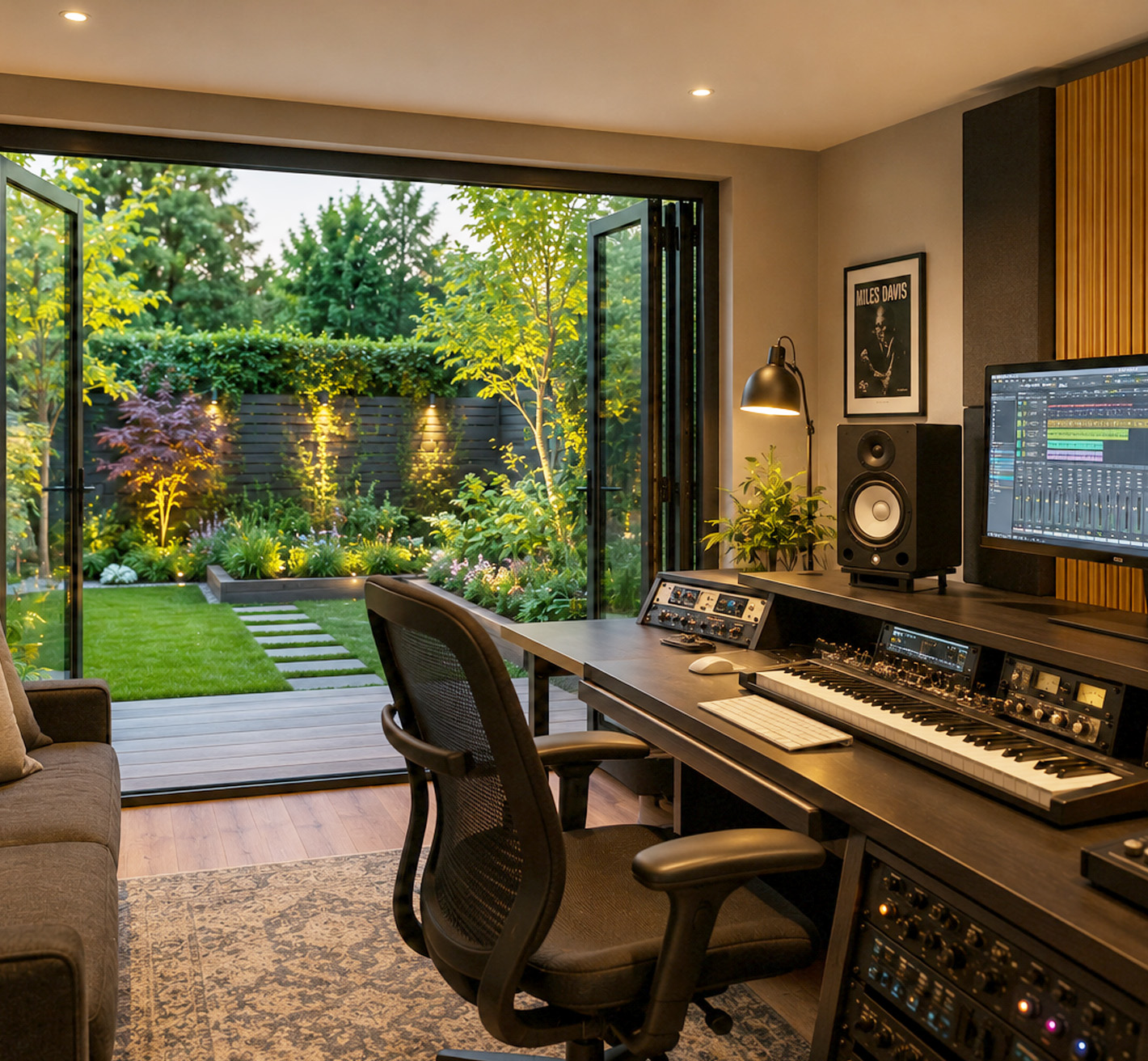 Customised music studio garden room 11